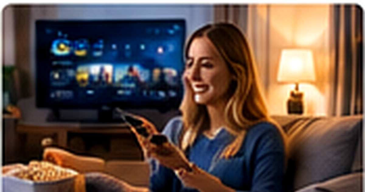 Två personer ser på TV tillsammans hemma – IPTV i Sverige på en vanlig kväll